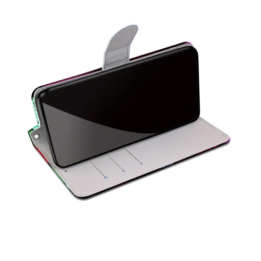 Anymob Samsung Case Northern Lights Color Magnetic Flip Leather Card Slot Wallet Phone Cover Protection