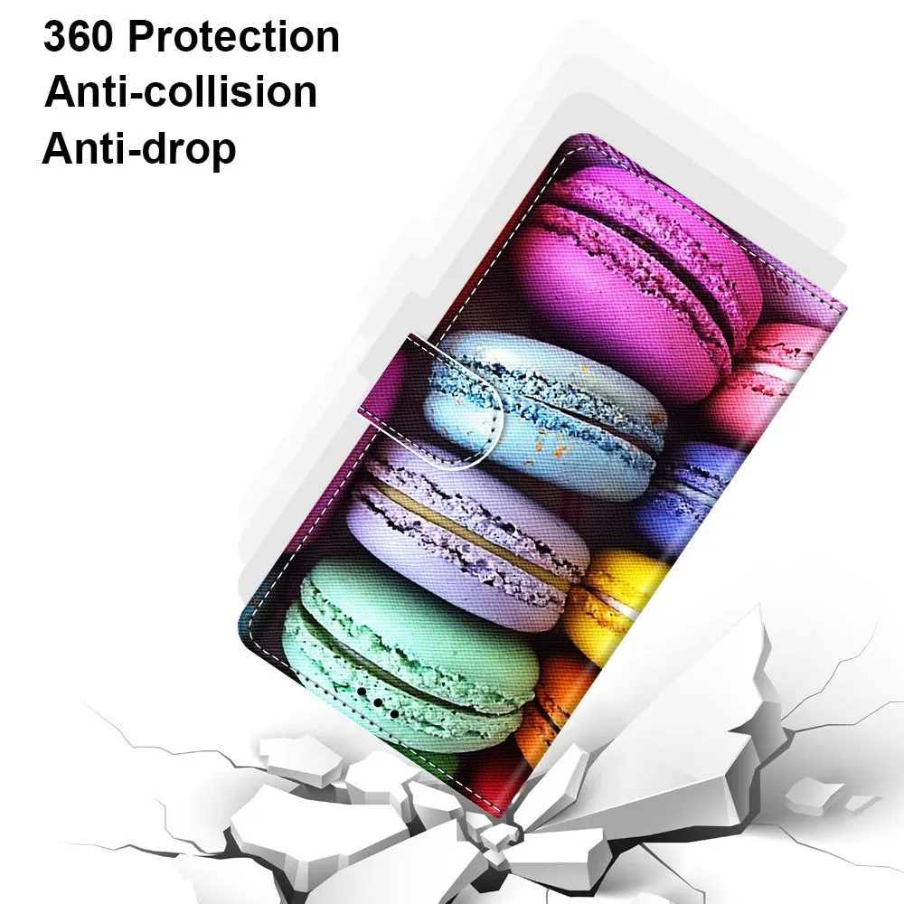Anymob Samsung Case Northern Lights Color Magnetic Flip Leather Card Slot Wallet Phone Cover Protection