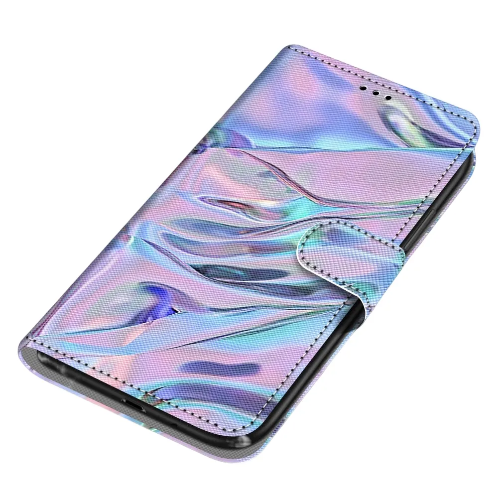 Anymob Samsung Case Northern Lights Color Magnetic Flip Leather Card Slot Wallet Phone Cover Protection