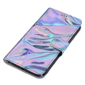 Anymob Samsung Case Northern Lights Color Magnetic Flip Leather Card Slot Wallet Phone Cover Protection