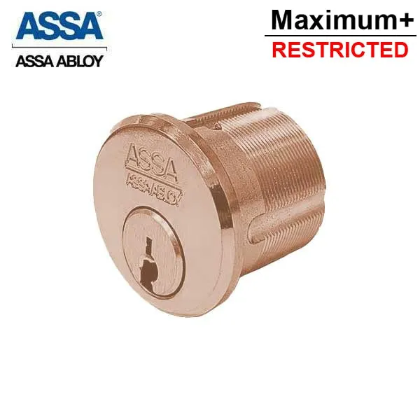 ASSA - Maximum  Restricted - Mortise Cylinder - 1-1/8" - Optional Keying - 612 - Satin Bronze