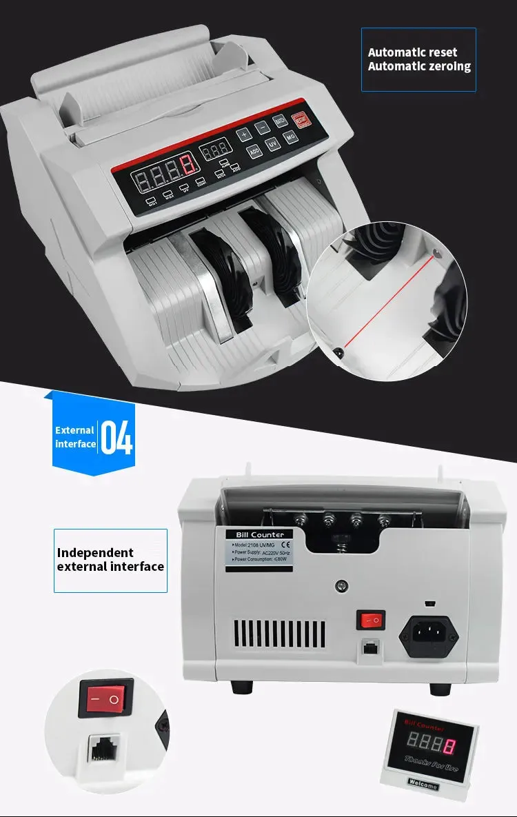 Automatic Multi-Currency Money Counter with UV/MG Bill Detection