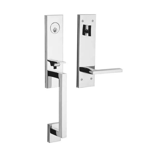 Baldwin Estate - 85391.LENT - Minneapolis 3/4 Escutcheon Handleset - Singl Cyl - 150 - Satin Nickel - Grade 2 - LH