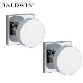 Baldwin Reserve - PS.CON.CSR - Contemporary  Knob Set - Square Rose - 260 - Polished Chrome - Passage - Grade 2