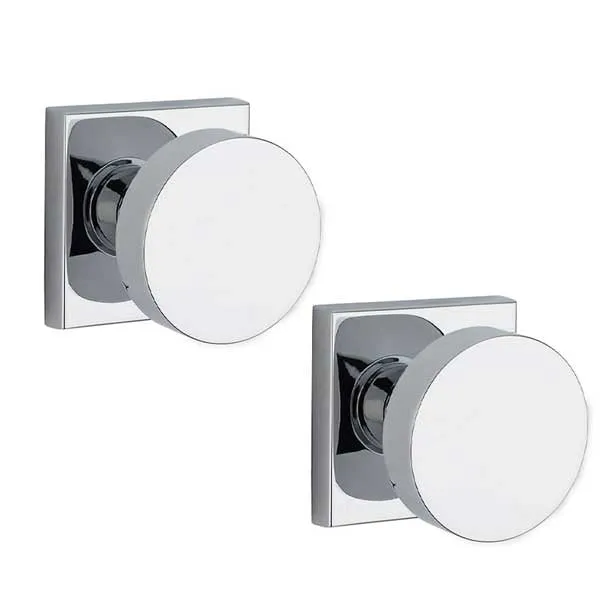 Baldwin Reserve - PS.CON.CSR - Contemporary  Knob Set - Square Rose - 260 - Polished Chrome - Passage - Grade 2