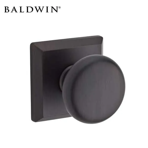 Baldwin Reserve - PS.ROU.TSR - Round Knob Set - Traditional Square Rose - 112 - Venetian Bronze - Passage - Grade 2