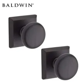 Baldwin Reserve - PS.ROU.TSR - Round Knob Set - Traditional Square Rose - 112 - Venetian Bronze - Passage - Grade 2
