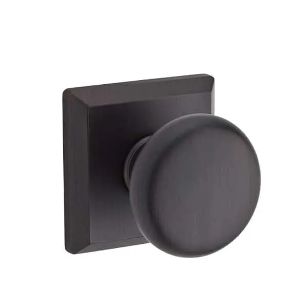 Baldwin Reserve - PS.ROU.TSR - Round Knob Set - Traditional Square Rose - 112 - Venetian Bronze - Passage - Grade 2