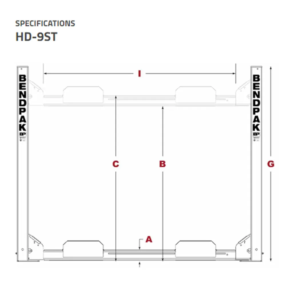 BendPak HD-9ST 9,000-lb. Capacity / Four-Post Lift / Narrow Width