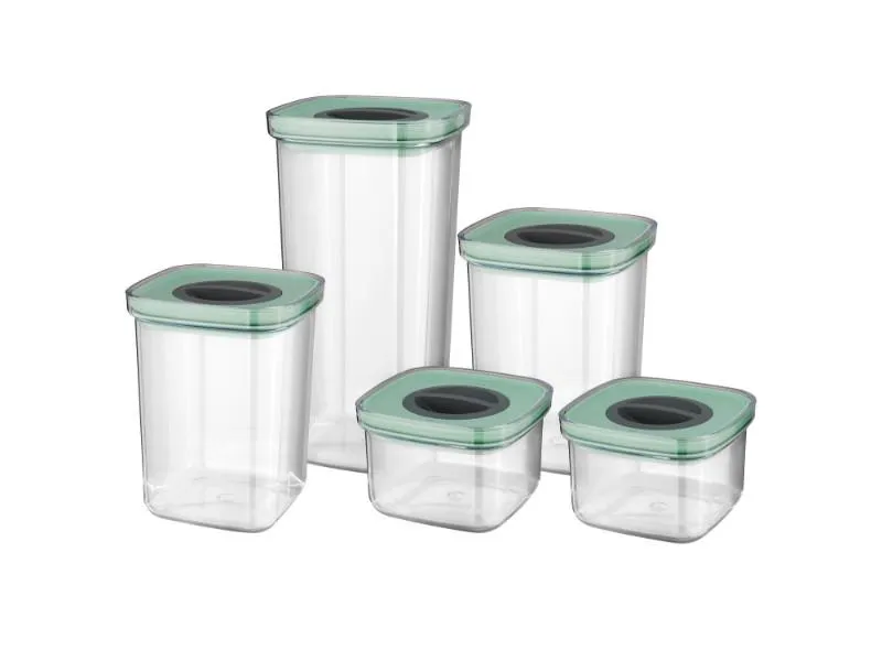 BergHOFF Leo 5Pc Smart Seal Food Container Set, Green, Airtight Lids, Leakproof