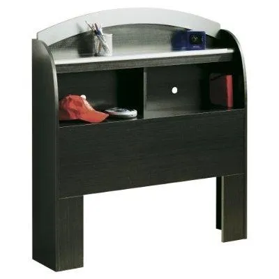 Black Onyx Twin-Size Bookcase Headboard