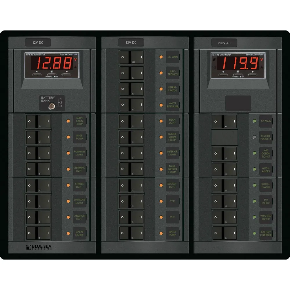 Blue Sea 1218 12V DC Main   19 Positions / 120V AC Main   6 Positions