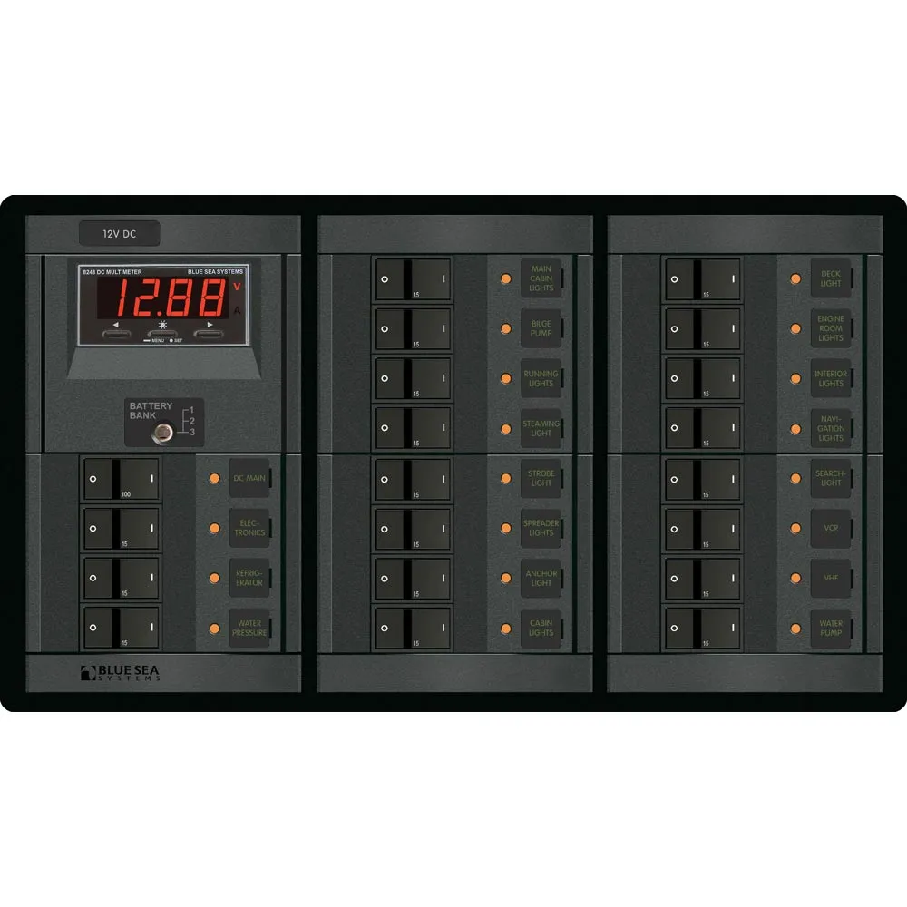 Blue Sea 1221 12V DC Main   19 Positions w/Digital Meter