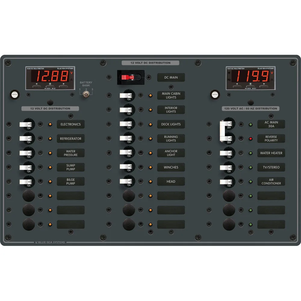 Blue Sea 8408 AC Main   6 Positions / DC Main   18 Positions