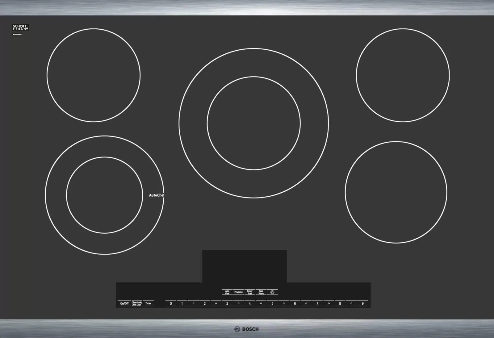 Bosch 30" Benchmark Series 5 Element Ceramic Surface Electric Cooktop NETP069SUC