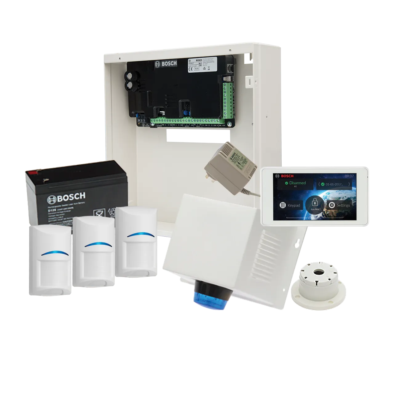 Bosch Alarm Kit, S3K-LCD-PIR-3 Solution 3000 With 3 PIR   5″ Key Pad BOSCH7000