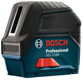 Bosch GCL 2-160 Cross-Line Laser with Plumb Points, 165 ft,  /-1/8 in at 33 ft Accuracy :EA: QUANTITY: 1