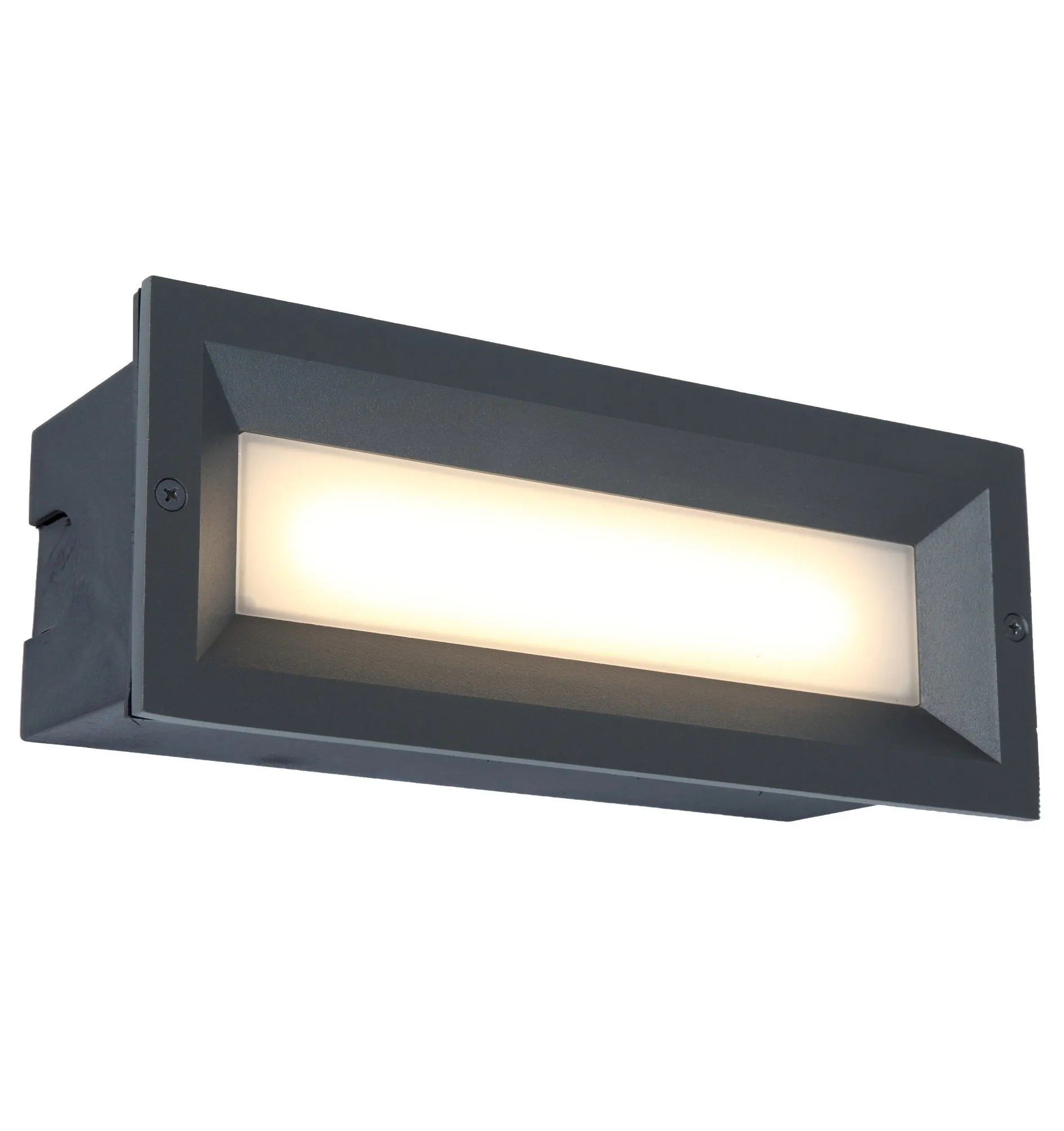BRICKTRI: Exterior LED Tri-CCT Recessed Rectangular Frosted Diffuser Wall / Brick Lights IP65