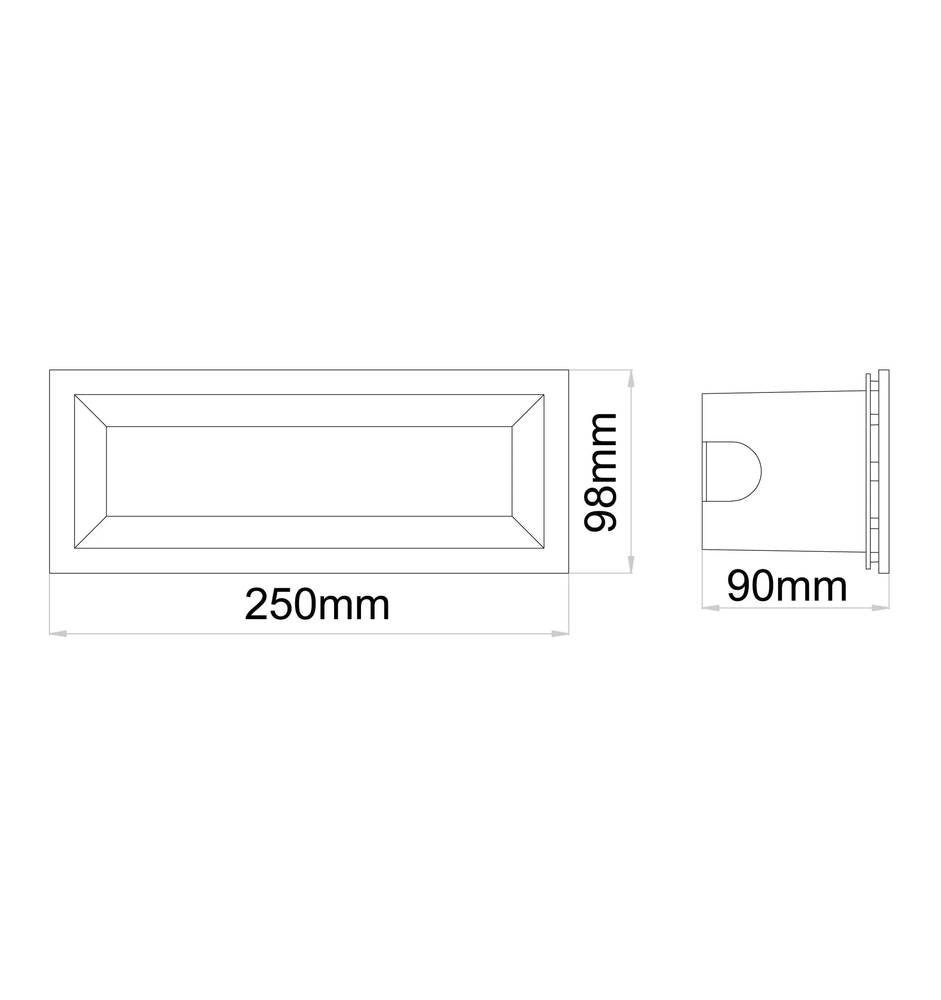 BRICKTRI: Exterior LED Tri-CCT Recessed Rectangular Frosted Diffuser Wall / Brick Lights IP65