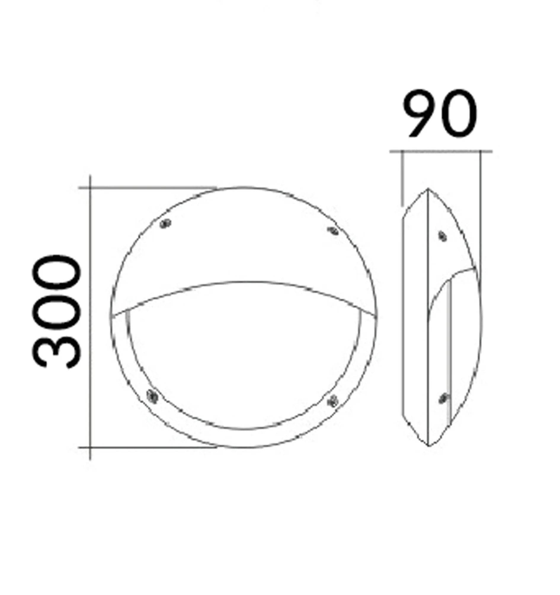 BULK: Exterior LED Eyelid Black Bulkhead Light IP66 IK10