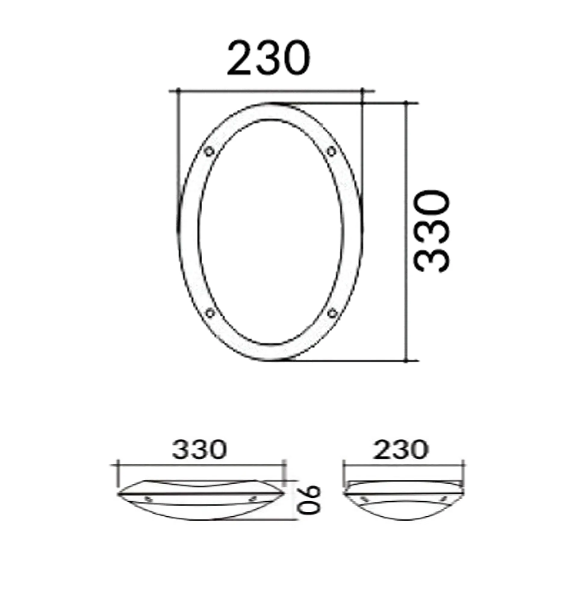 BULK: Oval LED Exterior Bulkhead Lights IP66 IK10