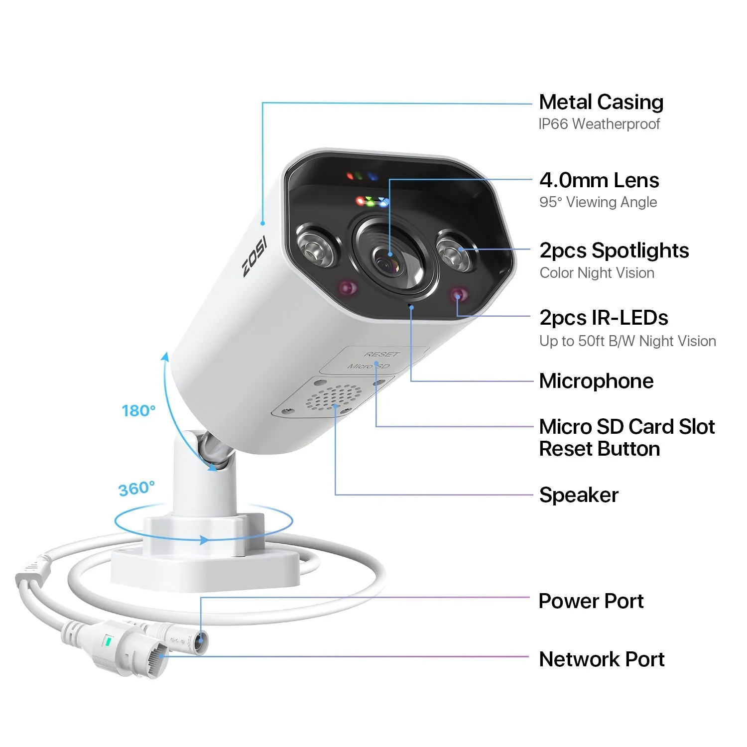 C182 5MP PoE IP Security Camera   Optional Cloud/Local Storage