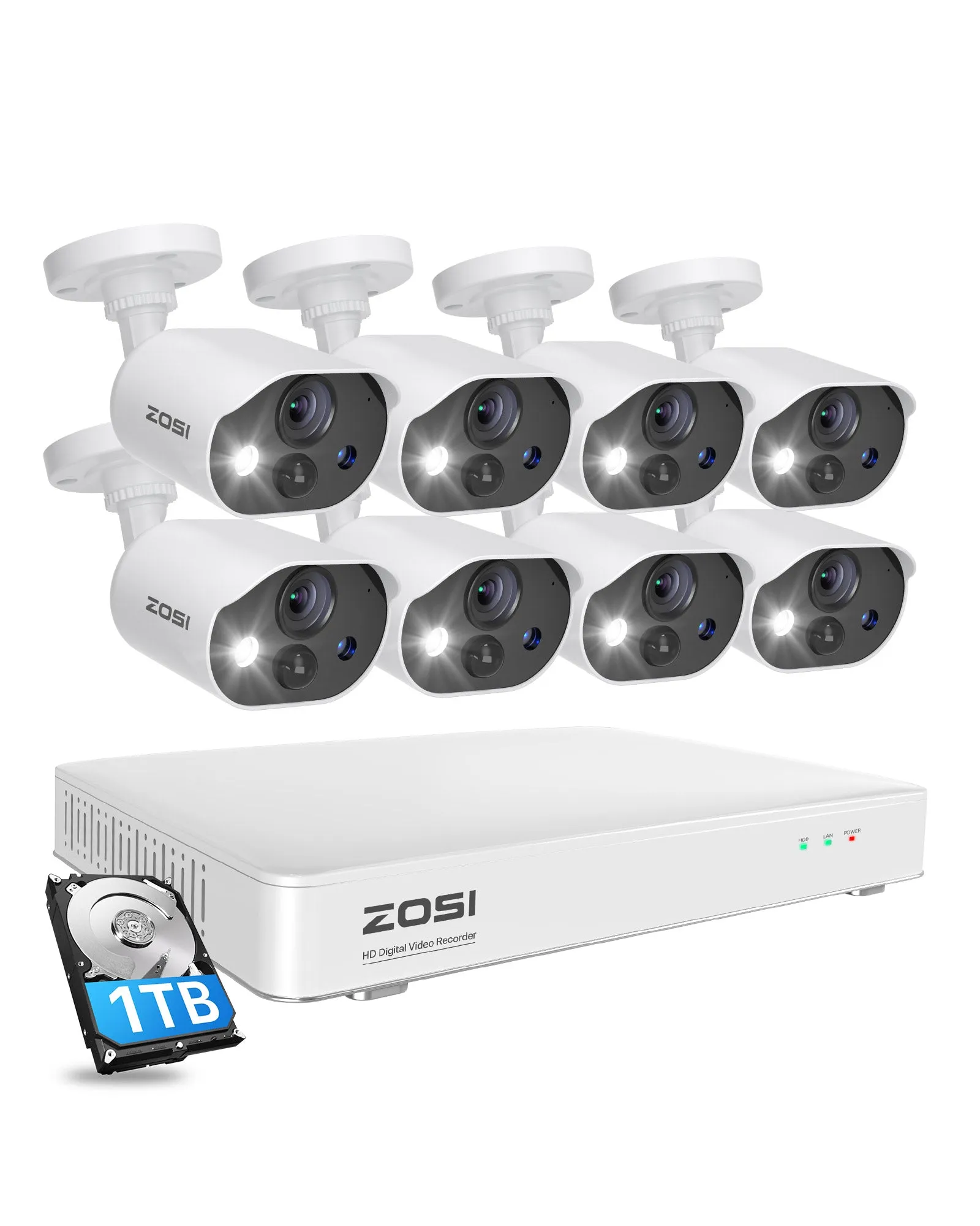 C303 1080P 8 Channel Security System with Audio   1TB Hard Drive