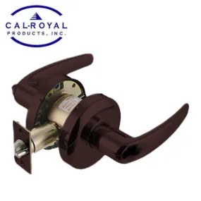 Cal-Royal - CAT00 - Commercial Lever Set - Cylindrical lock - Turn/Pushbutton - Schlage "C" Keyway - 2-3/4" Backset - Oxidized Satin Bronze Finish - Entrance - Fire Rated - Grade 1