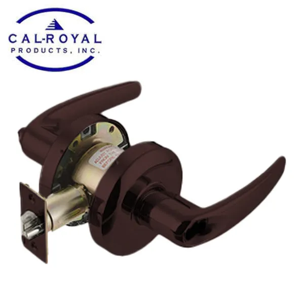 Cal-Royal - CAT00 - Commercial Lever Set - Cylindrical lock - Turn/Pushbutton - Schlage "C" Keyway - 2-3/4" Backset - Oxidized Satin Bronze Finish - Entrance - Fire Rated - Grade 1