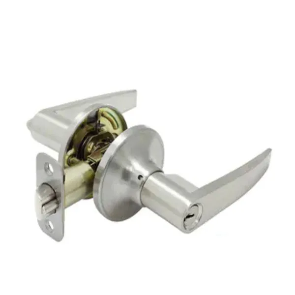 Cal-Royal - Chelsie - Light Duty Cylindrical Lever Set - Entrance - Lenox Lever - Round Rose - Satin Nickel - Grade 3