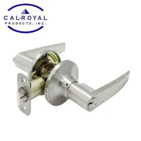 Cal-Royal - Chelsie - Light Duty Cylindrical Lever Set - Entrance - Lenox Lever - Round Rose - Satin Nickel - Grade 3