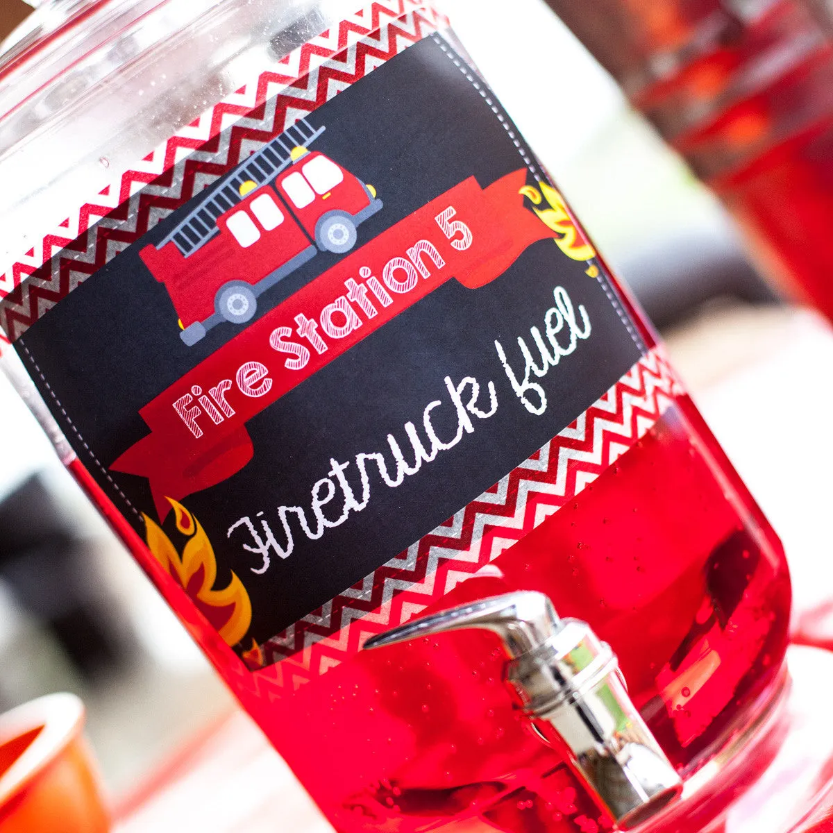 Chalkboard Fireman Party Decorations | Firefighter Birthday Party