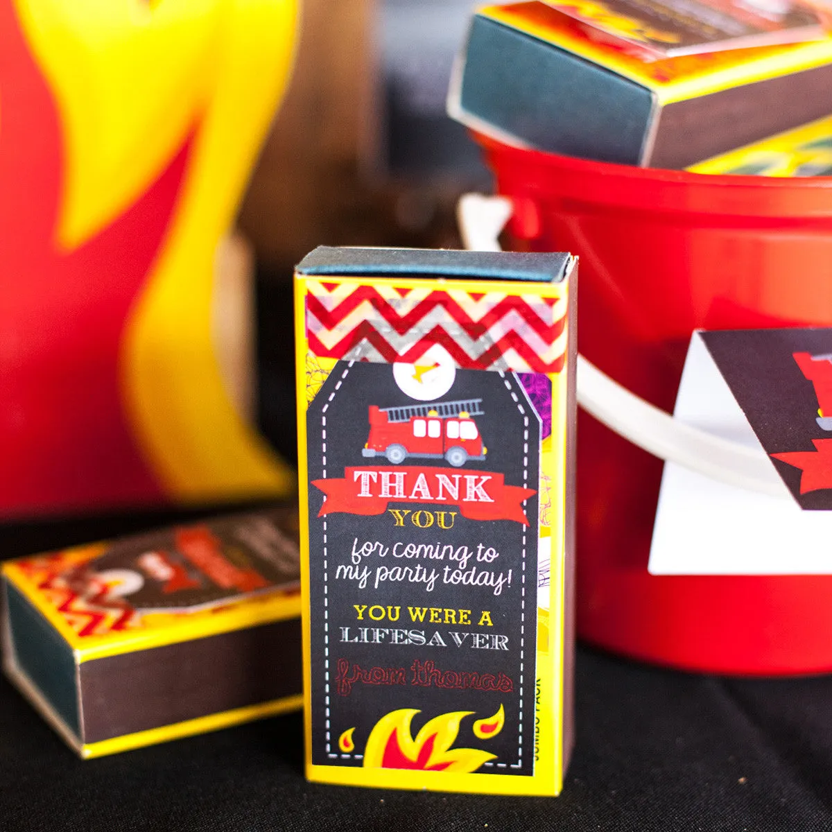Chalkboard Fireman Party Decorations | Firefighter Birthday Party