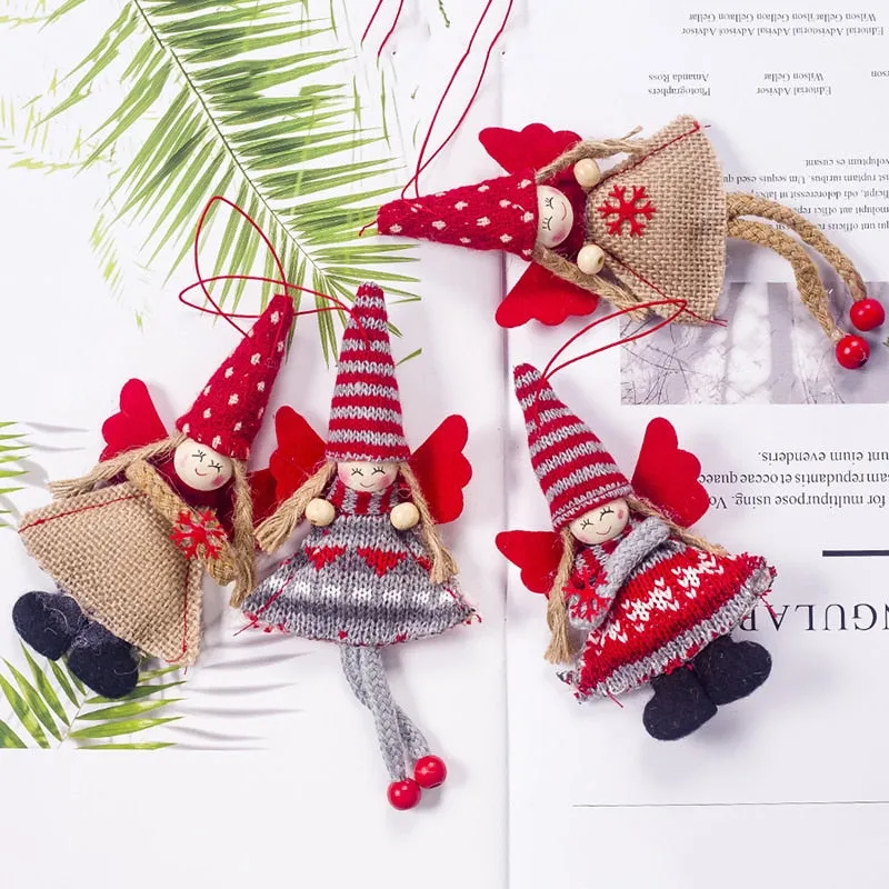 Christmas Decoration Pendant Festival Cute Angel Plush Doll House Ornaments Christmas Tree Creative Decorative Accessories