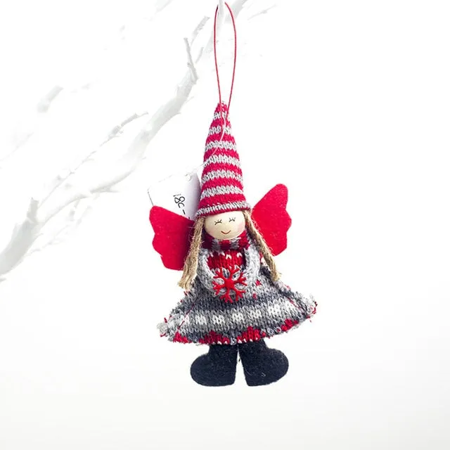 Christmas Decoration Pendant Festival Cute Angel Plush Doll House Ornaments Christmas Tree Creative Decorative Accessories