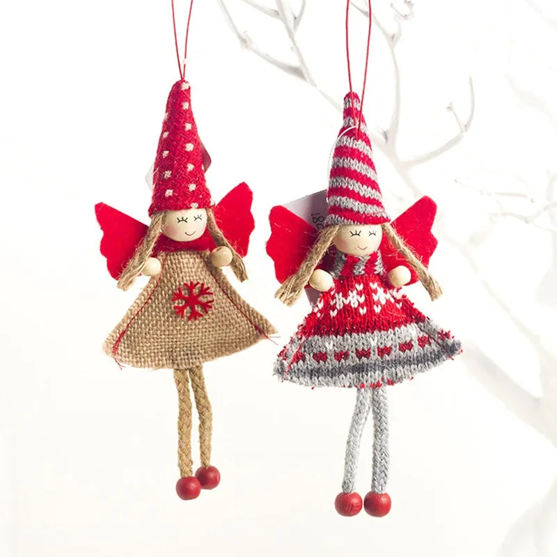 Christmas Decoration Pendant Festival Cute Angel Plush Doll House Ornaments Christmas Tree Creative Decorative Accessories