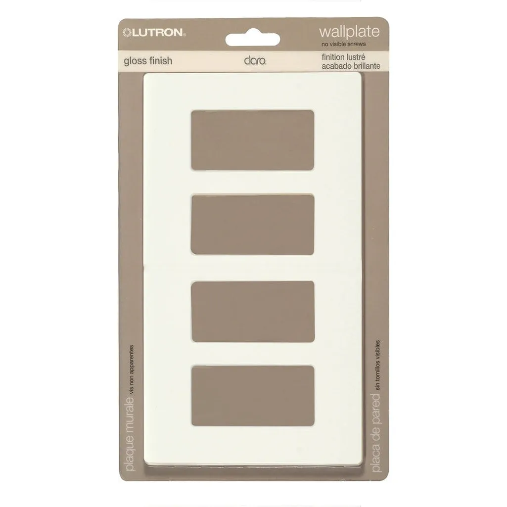 CLARO 4 GANG WALLPLATE WH