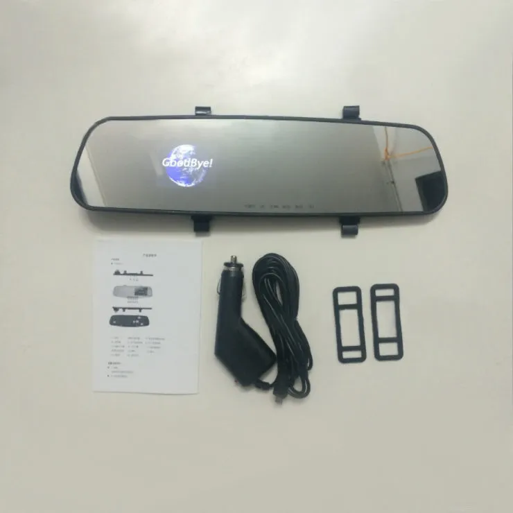Color: White, Size: 2.4inch - 1080P HD Rearview Mirror Driving
