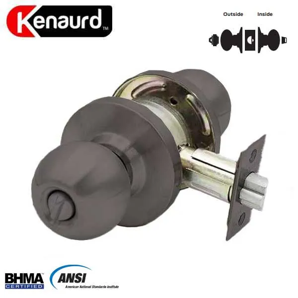 Commercial Door Knob Set - 2-3/4” Standard Backset - Oil Rubbed Bronze - Entrance - Grade 2