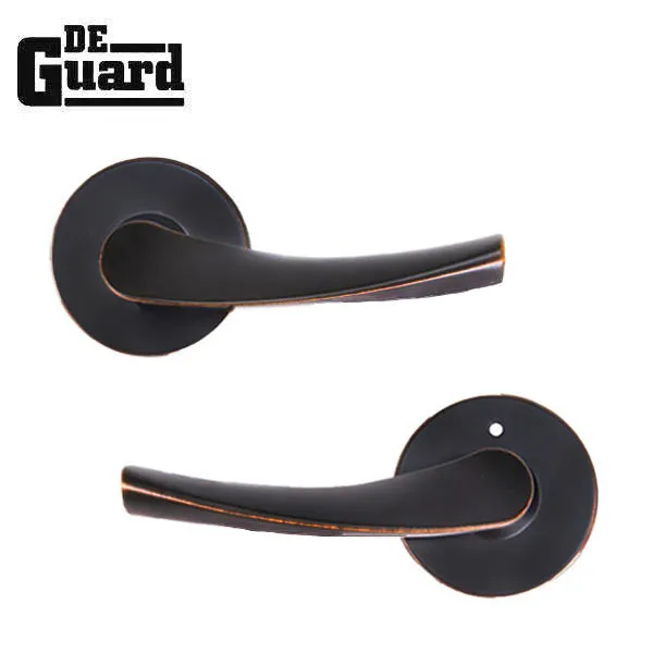 Contemporary Wave Lever Set - Passage - Round Rose - Aged Bronze - Grade 3