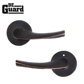 Contemporary Wave Lever Set - Passage - Round Rose - Aged Bronze - Grade 3