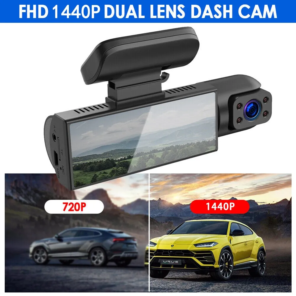 Dash Cam 3.16-inch Dual-lens Driving Recorder Front Inside Camera