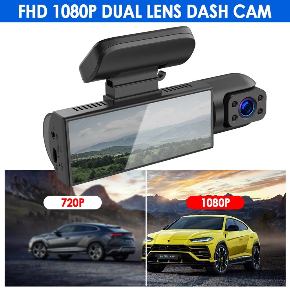 Dash Cam 3.16-inch Dual-lens Driving Recorder Front Inside Camera
