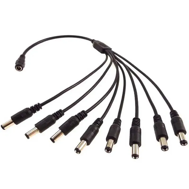 DC 1 to 8 Power Splitter Adapter Cable Cord for 12V CCTV Security Cameras