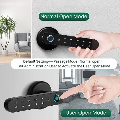 Electric Lock For Door With Bluetooth Keyless Entry Door Lock Biometric Fingerprint/Password Unlock