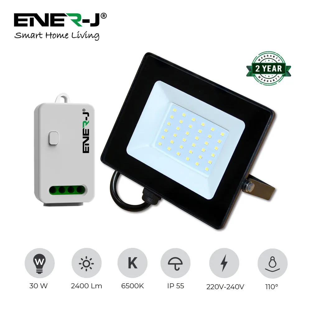 ENER-J 30W LED Flood light Pre Wired with ECO Series 500W Non Dimmable RF receiver
