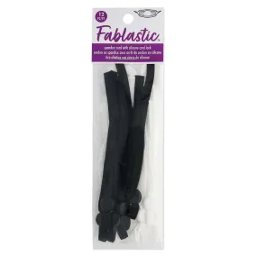 Fablastic Stretch Cord with Cord Lock for Mask Making, Flat 5mm (0.196 Inch) Thick, Black & White Assorted Pack (12 Pieces)
