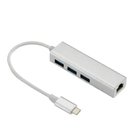 Fast Charging Type-C 3 Ports Hub With Ethernet Adapter