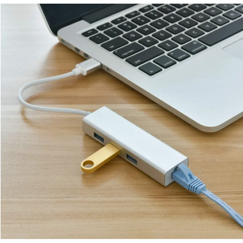 Fast Charging Type-C 3 Ports Hub With Ethernet Adapter