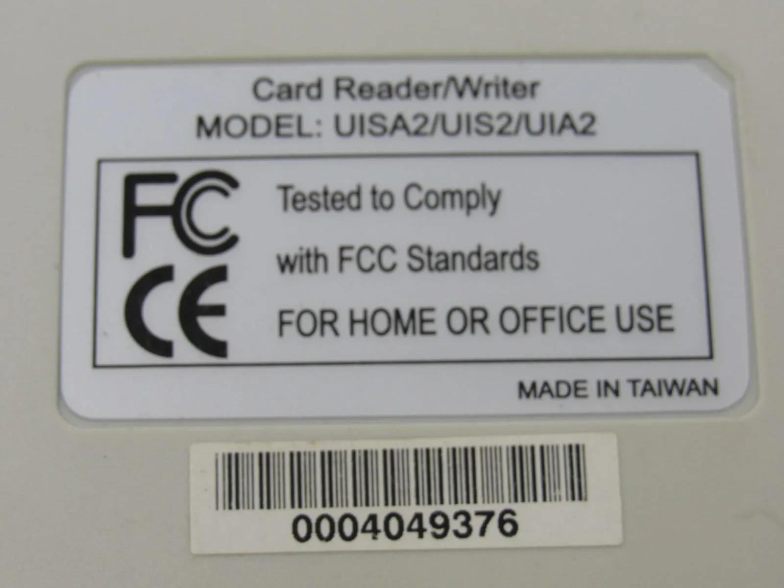 Flash Reader Card Reader Writer Wi-Ex UISA UIS2 UISA2 -- Used